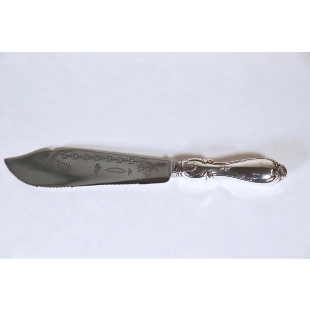 Vintage English Sheffield Sterling Silver Handled Fish Knife For Sale - Image 12 of 12
