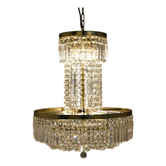 NOIR St. Petersburg Chandelier, Antique Brass and Glass For Sale