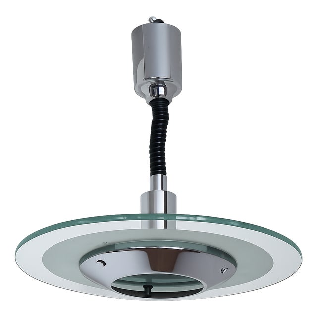 Helestra Pendant Lamp in Chrome and Glass, Germany, 1970s For Sale
