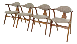 Vintage Cow Horn Chairs by Louis Van Teeffelen, 1960s, Set of 4