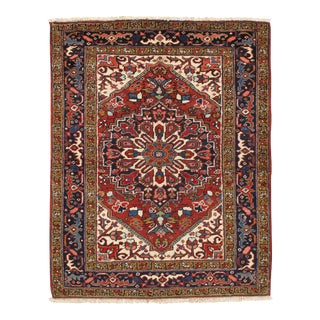 Vintage Heriz Rug, 3'8" X 4'8" For Sale