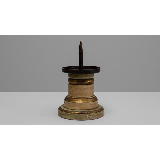 Gold 19th Century French Wooden Candlestick Holder For Sale - Image 8 of 18