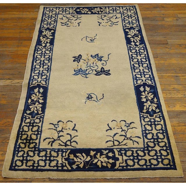 Antique Chinese Peking rug, size: 3'0" x 5'10". Antique Peking Chinese Floral Wool Hand Knotted Pile 1900s Rug, Country of...