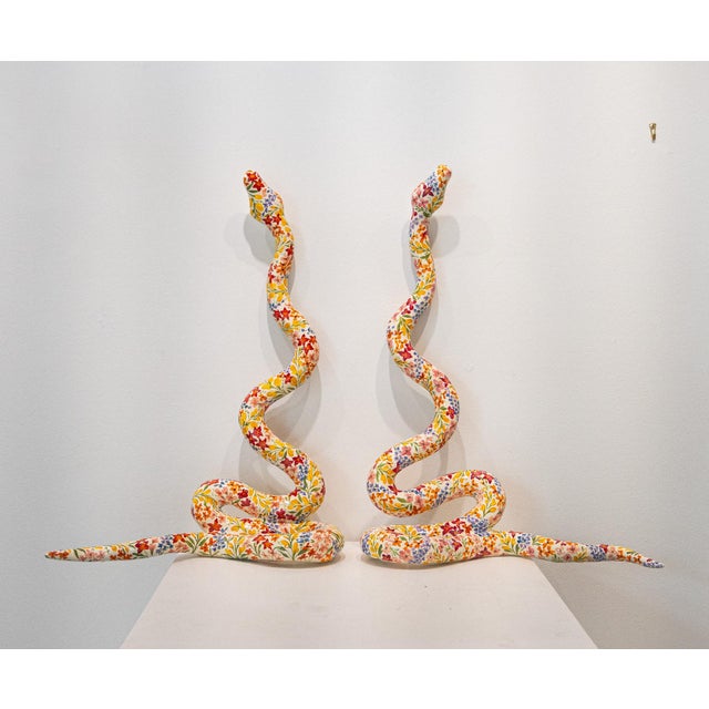 Sculpture Materials #276, Floral Snake Sculpture by Paige Barnes Dorsey For Sale - Image 7 of 9