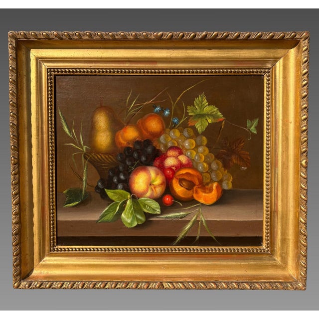 French School Artist, Still Life with Fruit, 19th Century, Oil Painting on Canvas For Sale - Image 4 of 4