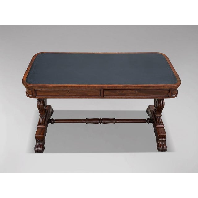 A Very Fine Early 19th-Century William IV Period Mahogany Partners Library Writing Table This exquisite writing table is...