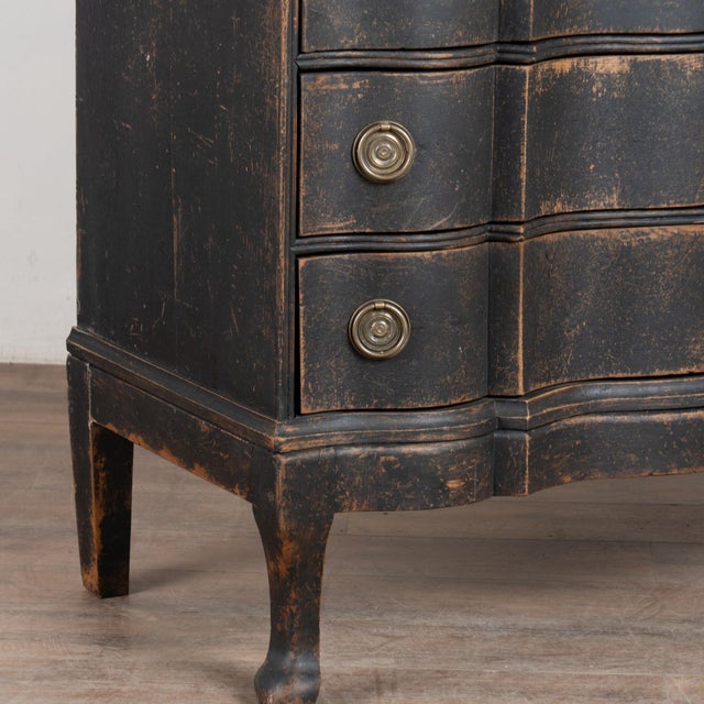 Late 18th Century Danish Black Painted Oak Rococo Chest of Four Drawers For Sale - Image 12 of 15