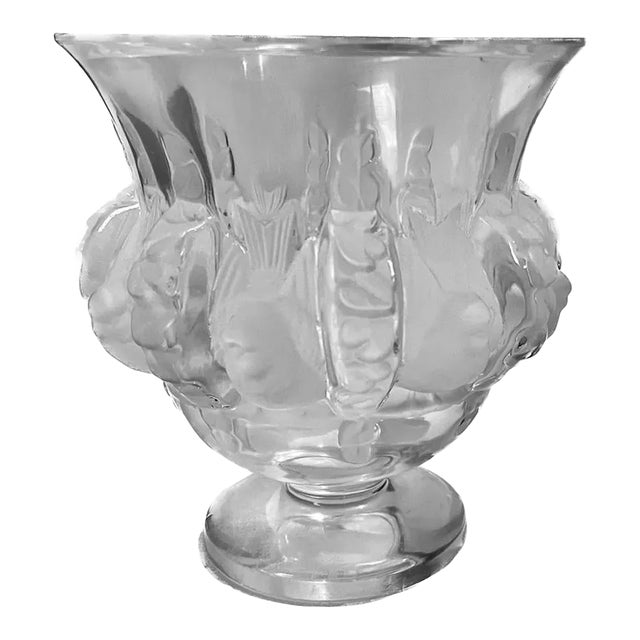 Vintage Lalique Crystal Songbird Vase For Sale