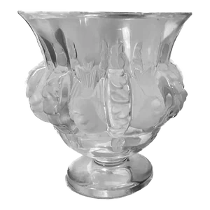 Vintage Lalique Crystal Songbird Vase