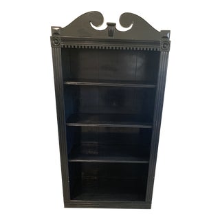 Antique 19th Century Chippendale Black Lacquer Bookcase/Shelf For Sale