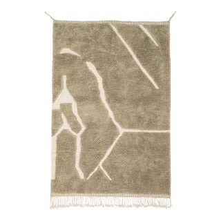 Freeform Abstract Hand-Knotted Moroccan Wool Rug | 10'3" X 6'10" | One of a Kind For Sale