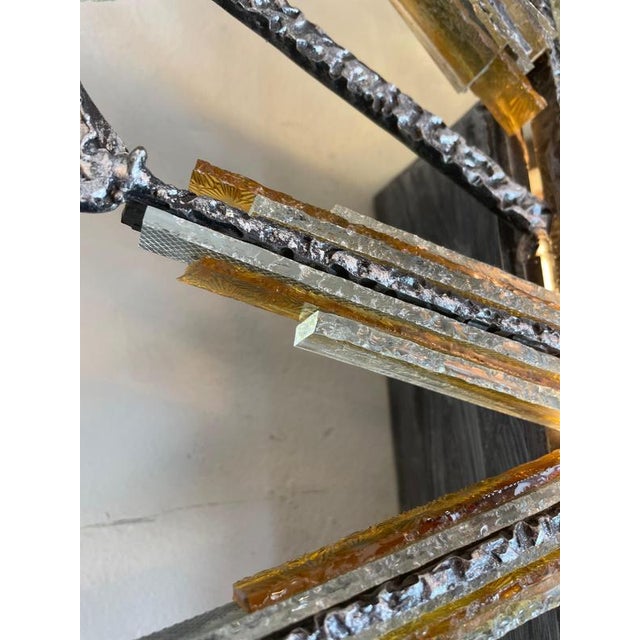 Metal Wall Lamp in Iron and Glass from Poliarte, Italy, 1960s For Sale - Image 7 of 16