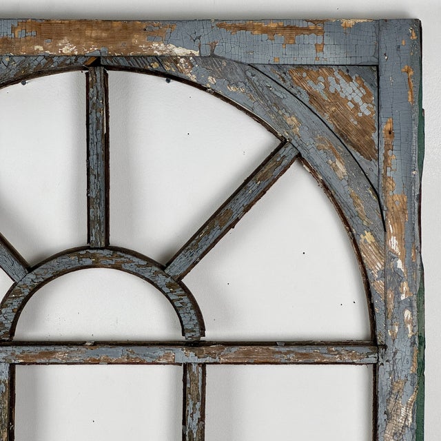 Early 20th Century Early 20th Century Architectural Salvaged Wooden Window Frame for Wall Decor For Sale - Image 5 of 12