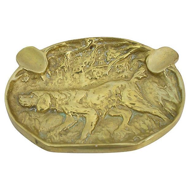 Antique Brass Hound Ashtray Chairish