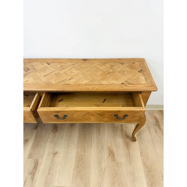 Mid 20th Century Handmade Inlaid Solid Pine Organic Modern Designer Console Table For Sale - Image 16 of 17