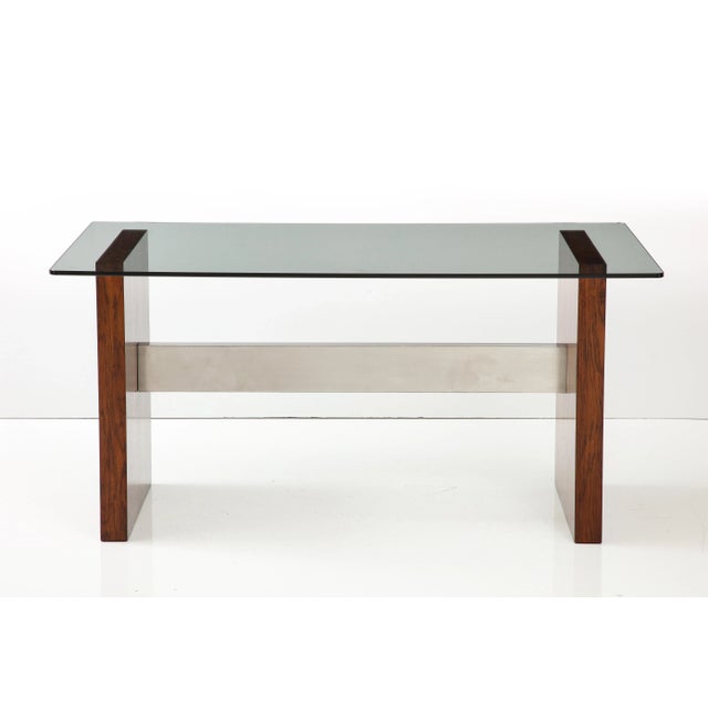 Vladimir Kagan Rosewood and Aluminum Desk/Dining Table For Sale In New York - Image 6 of 12