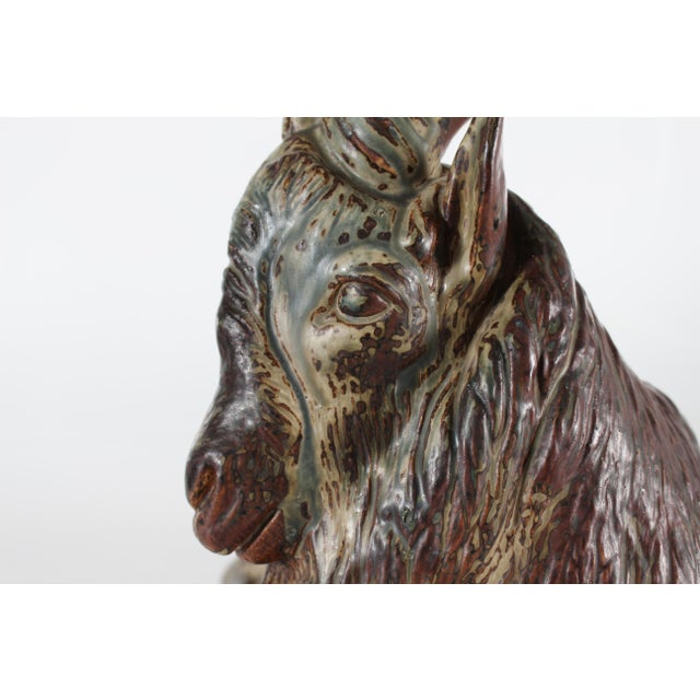 Beige Largre Goat Buck Figurine in Stoneware by Karl Larsen for Royal Copenhagen, 1947 For Sale - Image 8 of 11