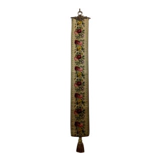 Early 20th Century Victorian Style Needlepoint Bell Pull For Sale