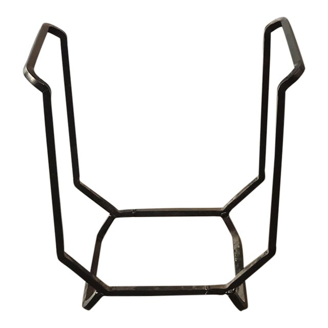 Spanish Style Black Iron Fireplace Log Rack ~ Firewood Holder For Sale