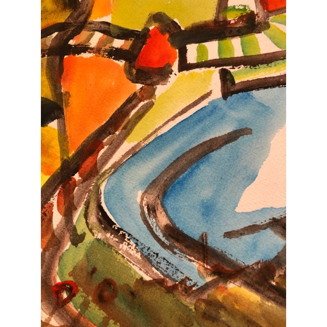 Original watercolor painting on paper signed bottom right 15 x 22 unframed