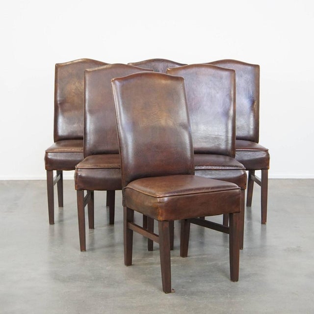 Sheep Leather Dining Room Chairs, Set of 6 For Sale - Image 14 of 14