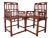 Red 19 Century Antique Camphor Wood Chinese Southern Official's Hat Armchairs Set For Sale - Image 8 of 14