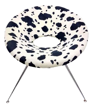 Vintage Fabric & Metal Circle Chair, 1970s