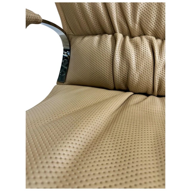 4 Giovanni Offredi for Saporiti Italia "Onda” Leather Desk Chairs, 1970 For Sale - Image 9 of 10
