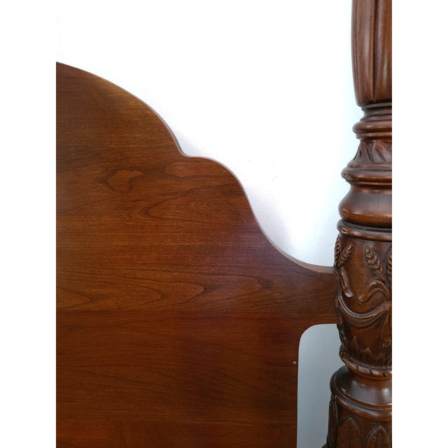 1980s 1980s Cherry Queen/Full Four-Poster Rice Bed For Sale - Image 5 of 18
