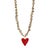 Metal Red Heart Pendant Gold Hematite Stone Heart Shape Chain Necklace For Sale - Image 7 of 7