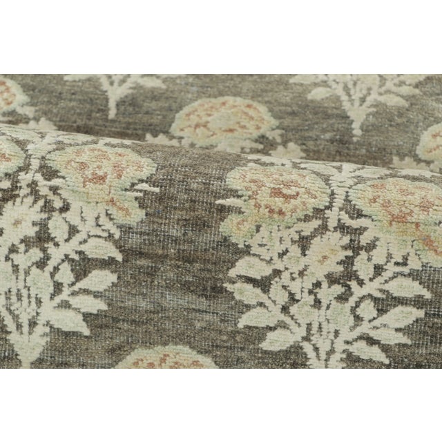 2020s Contemporary Block Print Floral Natural Silk Runner by Rug & Kilim, India For Sale - Image 5 of 8