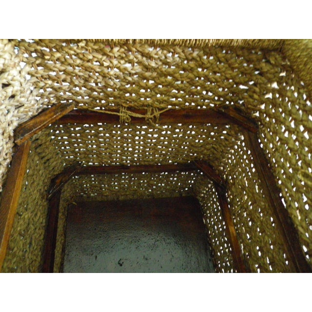 Pirate-Style Trunk with Domed Wicker Lid and Two Handles, 1970s For Sale - Image 10 of 14