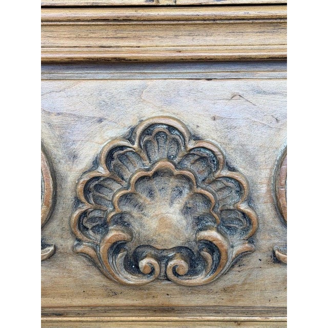 Antique French Louis XV Bombe Commode - Bleached Oak For Sale - Image 16 of 17