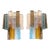 Multicolored Squared Murano Glass Wall Sconces by Simoeng, Set of 2 For Sale