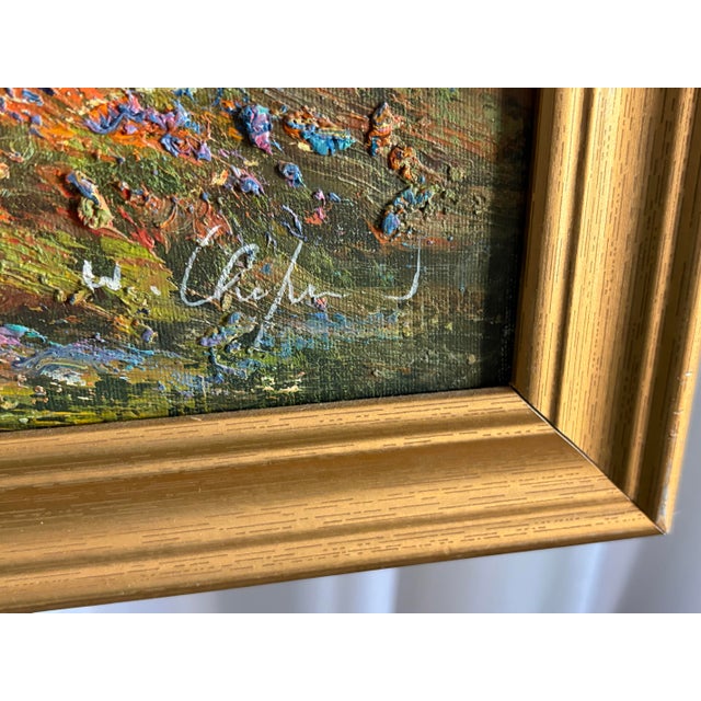 Mid 20th Century Large 39" Vintage W. Chapman Mountain Oil – Heavy Texture For Sale In Phoenix - Image 6 of 11