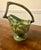 Ceramic Roseville Bushberry Green Art Pottery Basket For Sale - Image 7 of 12