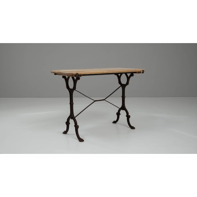 1900 - 1909 1900s French Metal Side Table With Wooden Top For Sale - Image 5 of 18