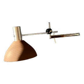 Vintage Swivel Arm Wall Lamp with Brown Shade from Dijkstra For Sale