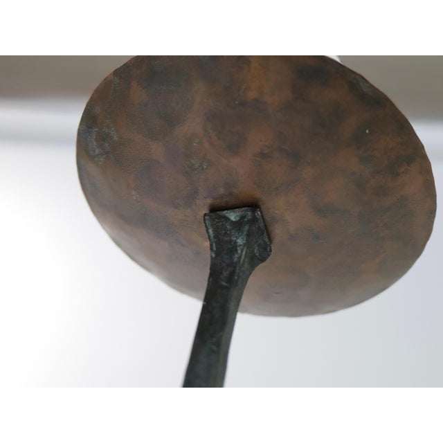 32-Inch Tall Bronze Brutalist Candle Holder, Mid-20th Century For Sale - Image 13 of 16