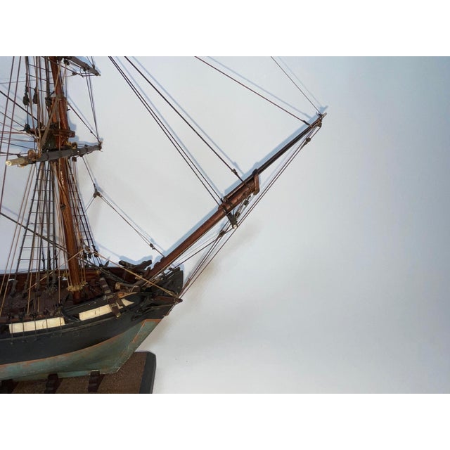 Wood Antique Ship Model of an Armed Brig For Sale - Image 7 of 12