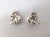 White Vintage Signed Crown Trifari Rhodium Plated Mabe Pearl & Clear Rhinestone Clip Earrings-2 Pieces For Sale - Image 8 of 8