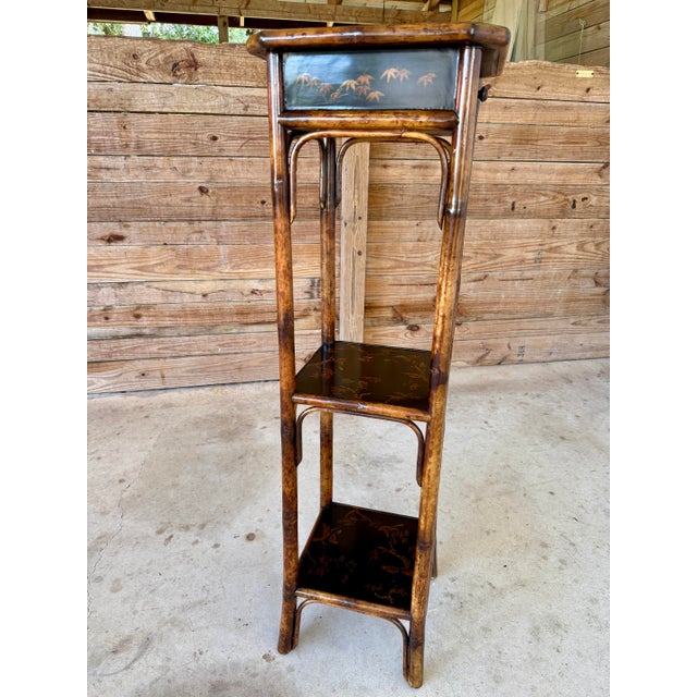 Black Chinoiserie Tiered Lacquered Stand in the Manner of Theodore Alexander For Sale - Image 8 of 12