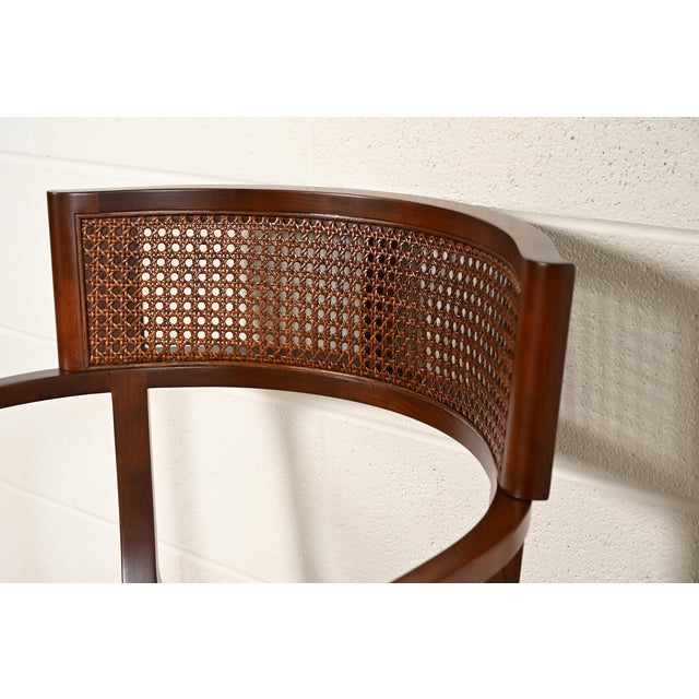 Michael Taylor for Baker Furniture Klismos Cherry Wood and Cane Armchair, Newly Refinished For Sale - Image 10 of 15