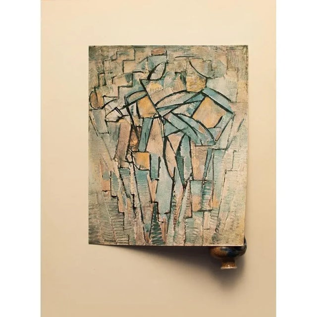 Mid-Century Modern 1958 After Piet Mondrian "Composition in Gray-Blue" Vintage Full-Color Print From England For Sale - Image 3 of 7