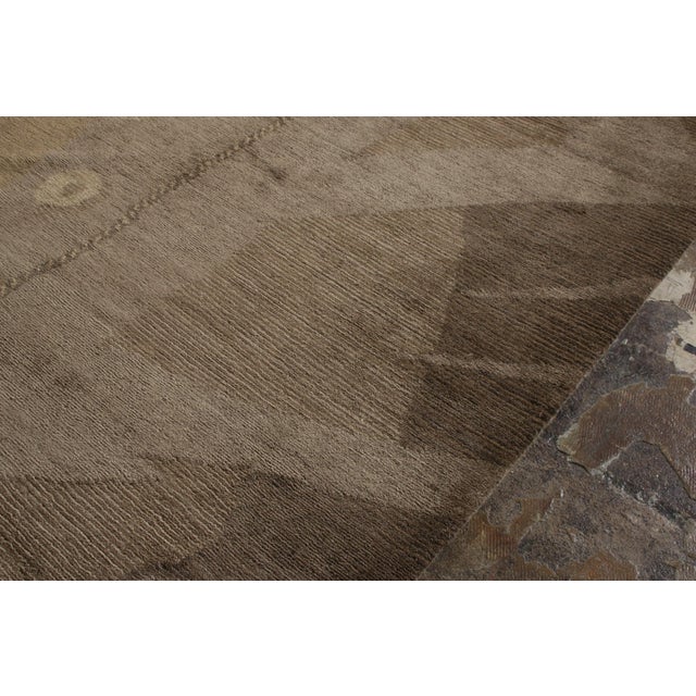 2010s Rug & Kilim’s Cubist Style Modern Deco Rug in Beige Brown Geometric Pattern For Sale - Image 5 of 8