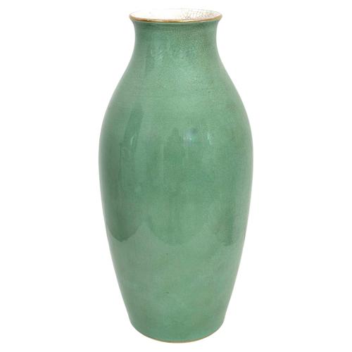 Large Jade Green Crackle Glaze Porcelain Vase from Rosenthal Selb, 1930s For Sale - Image 12 of 12