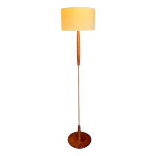 Mid-Century Modern Scandinavian Teak and Brass Floor Lamp, 1940 For Sale
