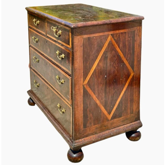 William and Mary Oyster Veneer Chest of Drawers For Sale - Image 9 of 12
