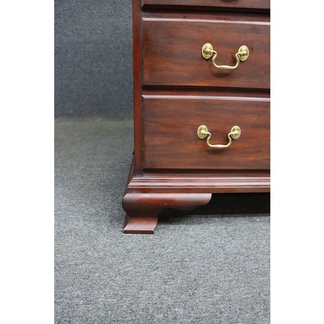 Late 20th Century Henkel Harris Mahogany Chippendale Secretary Desk With Fitted Interior For Sale - Image 5 of 17