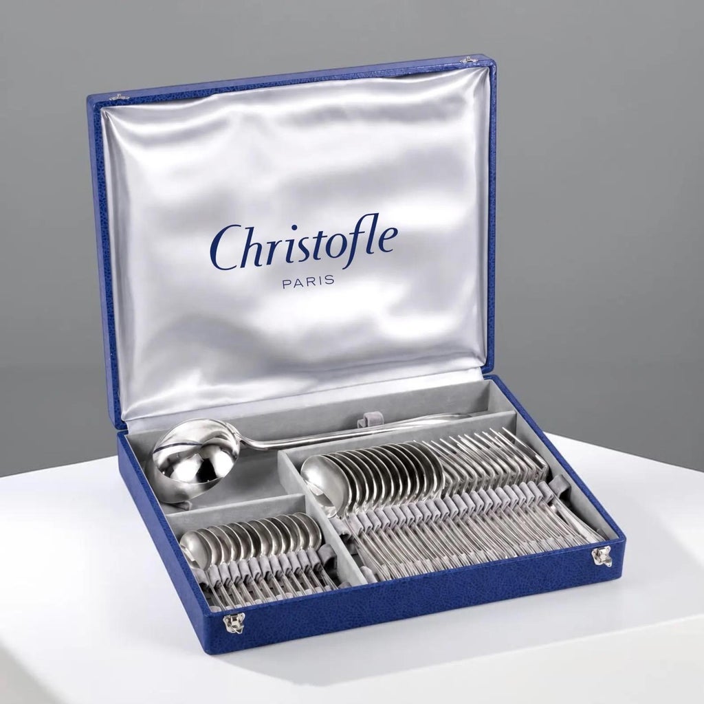 Art Deco Silver-Plated Boréal Flatware Set for 12 by Luc Lanel for